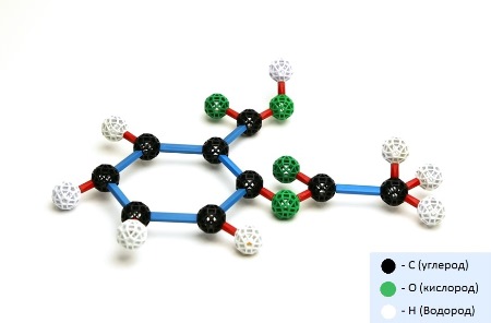 Молекула аспирина из конструктора ZOMETOOL